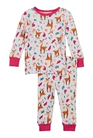 Baby Girls 12-24M Graphic Print Thermal Top and Pants Set, Multi, Size 18M