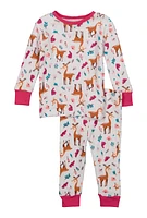 Baby Girls 12-24M Graphic Print Thermal Top and Pants Set, Multi,