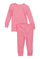 Womens Baby Girls 12-24M Thermal Top and Pants Set, Pink,