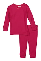 Womens Baby Girls 12-24M Thermal Top and Pants Set, Pink,