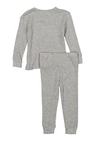 Toddler Girls Thermal Top and Pants Set, Grey, Size 2T