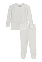 Toddler Girls Thermal Top and Pants Set, White, Size 4T