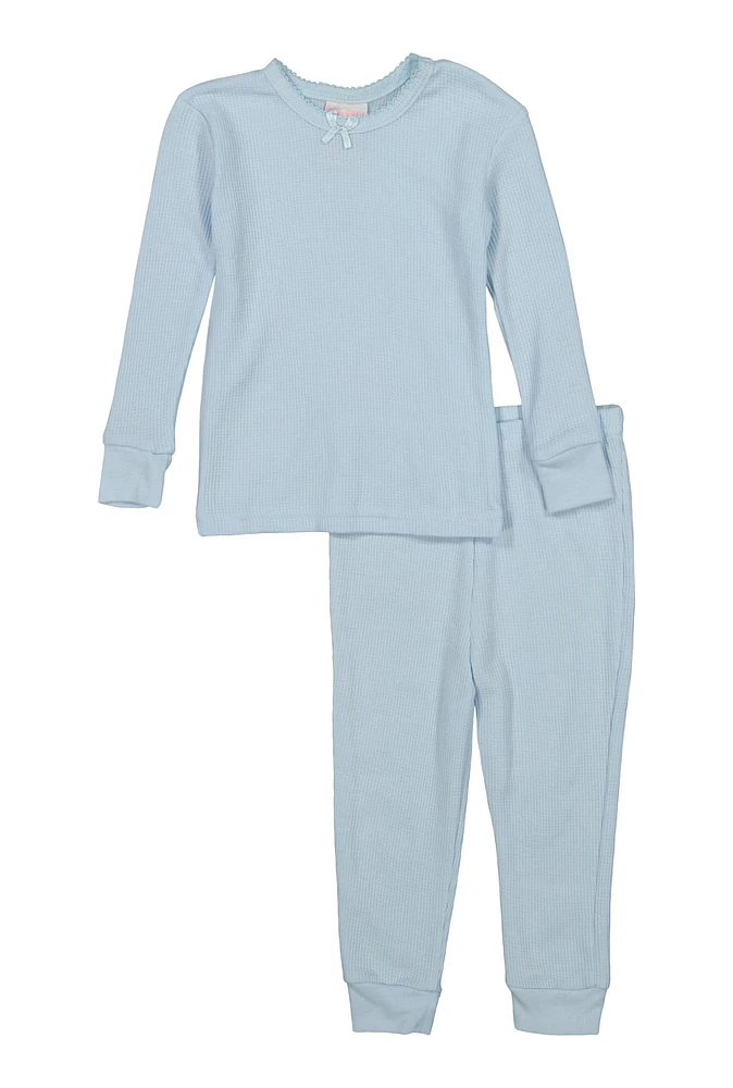 Toddler Girls Thermal Top and Pants Set,