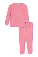 Toddler Girls Thermal Top and Pants Set, Pink, Size 2T