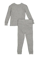 Womens Little Girls Thermal Top and Pants, Grey, Size 4