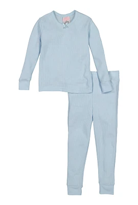 Womens Little Girls Thermal Top and Pants,