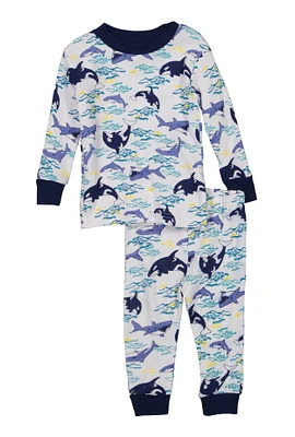 Baby Boys 12-24M Graphic Print Thermal Top and Pants Set, Blue, Size 18M