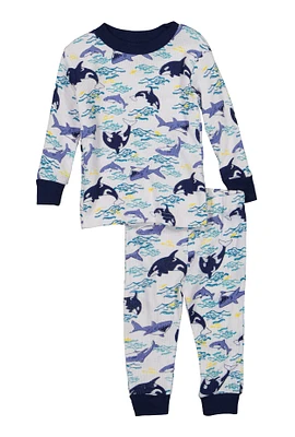 Baby Boys 12-24M Graphic Print Thermal Top and Pants Set, Blue, Size 18M