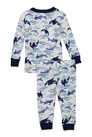 Baby Boys 12-24M Graphic Print Thermal Top and Pants Set, Blue, Size 18M