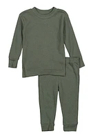 Womens Baby Thermal Top and Pants Set, Green, Size 18M