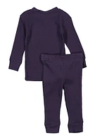 Womens Baby Thermal Top and Pants Set, Blue, Size 24M