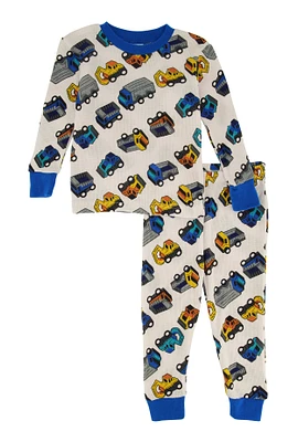 Toddler Boys Graphic Print Thermal Top and Pants Set, Multi, Size 2T