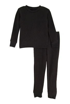 Little Boys Long Sleeve Thermal Top and Pants, 4