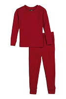 Little Boys Long Sleeve Thermal Top and Pants, Red, Size 4