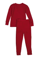 Little Boys Long Sleeve Thermal Top and Pants, Red, Size 4