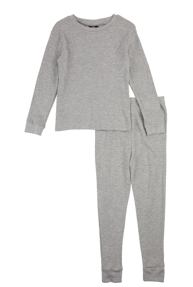 Boys Thermal Top and Pants Set, Grey, Size 16-18