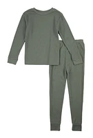 Boys Thermal Top and Pants Set, Green, Size 16-18