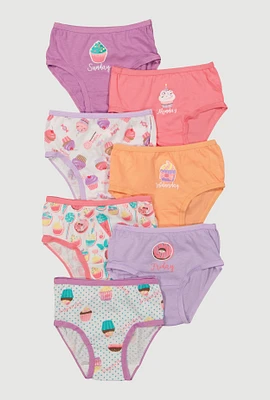 Toddler Girls Cupcake Graphic Days of The Week Panties 7 Pack, Multi, Size 4T