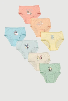 Toddler Girls Glitter Days of The Week Panties 7 Pack, Multi, Size 2T-3T