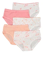 Womens Girls Pointelle Unicorn Print Panties 5 Pack, Multi, Size 6-6X