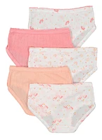 Womens Girls Pointelle Unicorn Print Panties 5 Pack, Multi, Size 6-6X