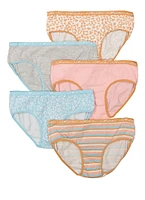 Womens Girls Cheetah Print Assorted Panties 5 Pack, Multi, Size 10-12