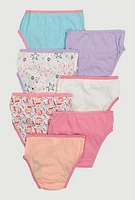 Womens Little Girls Unicorn Graphic Print Panties 7 Pack, Multi, Size 4-5