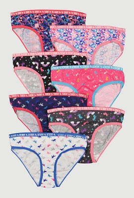 Womens Girls Unicorn Printed Days of The Week Panties 7 Pack, Multi,