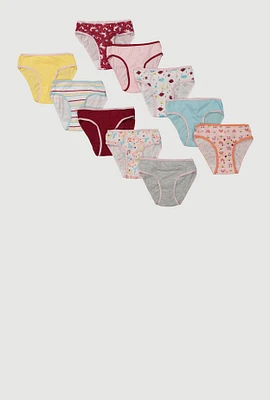 Womens Little Girls Unicorn Graphic Print Panties 10 Pack, Multi, Size 6X