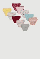 Womens Little Girls Unicorn Graphic Print Panties 10 Pack, Multi, Size 6X