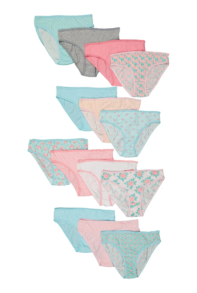 Womens Girls Patterned Panties 14 Pack, Multi, Size 14