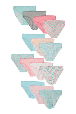 Womens Girls Patterned Panties 14 Pack, Multi, Size 14