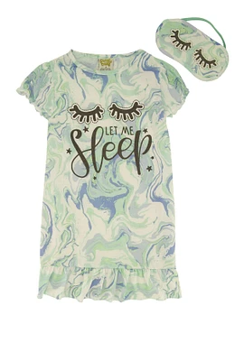 Little Girls Let Me Sleep Nightgown with Mask, 10