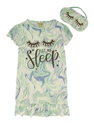 Little Girls Let Me Sleep Nightgown with Mask, 10