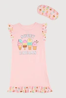 Girls Sweet Dreams Pajama Nightgown, Pink,