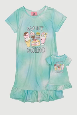 Girls Sweet Squad Graphic Nightgown, Multi, Size 4-5