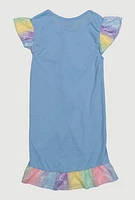 Girls Mermaid At Heart Graphic Nightgown, Blue, Size 6-6X