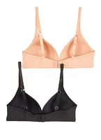 Womens Girls Bebe Solid Wireless Bras 2 Pack, Multi, Size 32A