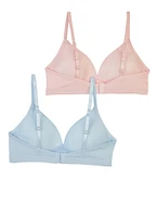 Womens Girls Joe Boxer Wireless Plunge Bras 2 Pack, Multi, Size 30B