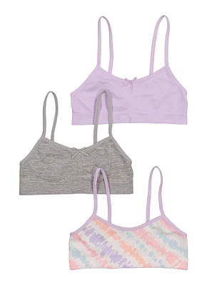 Womens Girls Seamless Cami Bras 3 Pack, Multi, Size M
