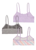 Womens Girls Seamless Cami Bras 3 Pack, Multi, Size M