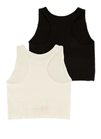 Womens Girls Lined Sports Bras 2 Pack, Multi, Size M