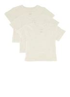 Toddler Boys Crew Neck T Shirt 3 Pack, White, Size 4T