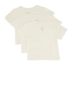Toddler Boys Crew Neck T Shirt 3 Pack, White, Size 4T