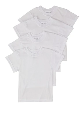 Toddler Boys Crew Neck Tees 4 Pack, White, Size 4T