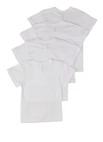 Toddler Boys Crew Neck Tees 4 Pack, White, Size 4T