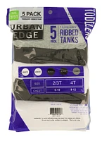 Toddler Boys Assorted Ribbed Tank Tops 5 Pack, Multi, Size 4T