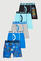 Toddler Boys Hustle Print Boxer Briefs 5 Pack, Blue, Size 4T