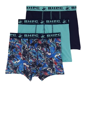 Boys Dinosaur Print Boxer Briefs 3 Pack, Blue,