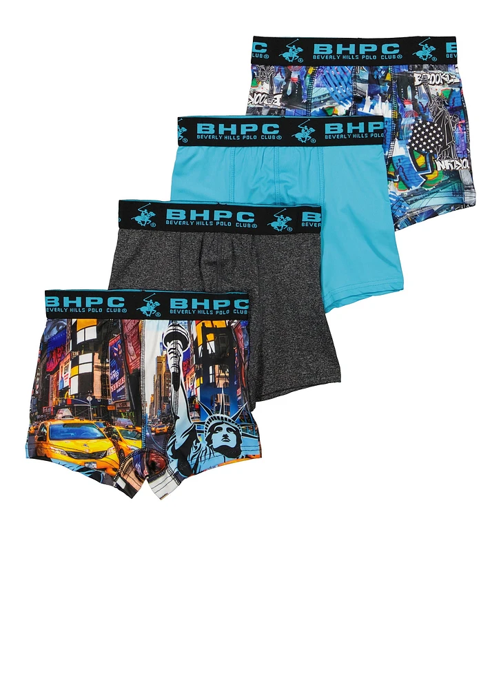 Boys NYC Graphic Print Boxer Briefs 4 Pack, Multi, Size 8-10